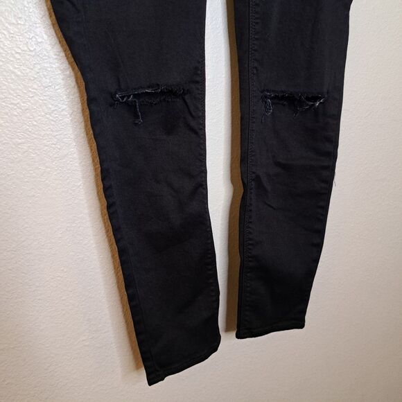 Topshop Moto Leigh High Rise Maternity Jeans Black Knee Ripped Size 10 - Picture 6 of 9